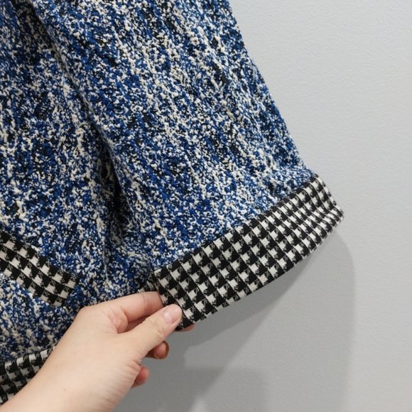 Cabi Reina 21 Club Jacket Cropped Blazer 3/4 Sleeve Black Blue XS - Picture 4 of 9